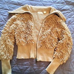 Anthropologie Yvette textures Knit bomber